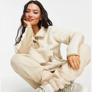 north face women ivory jacket fleece xs